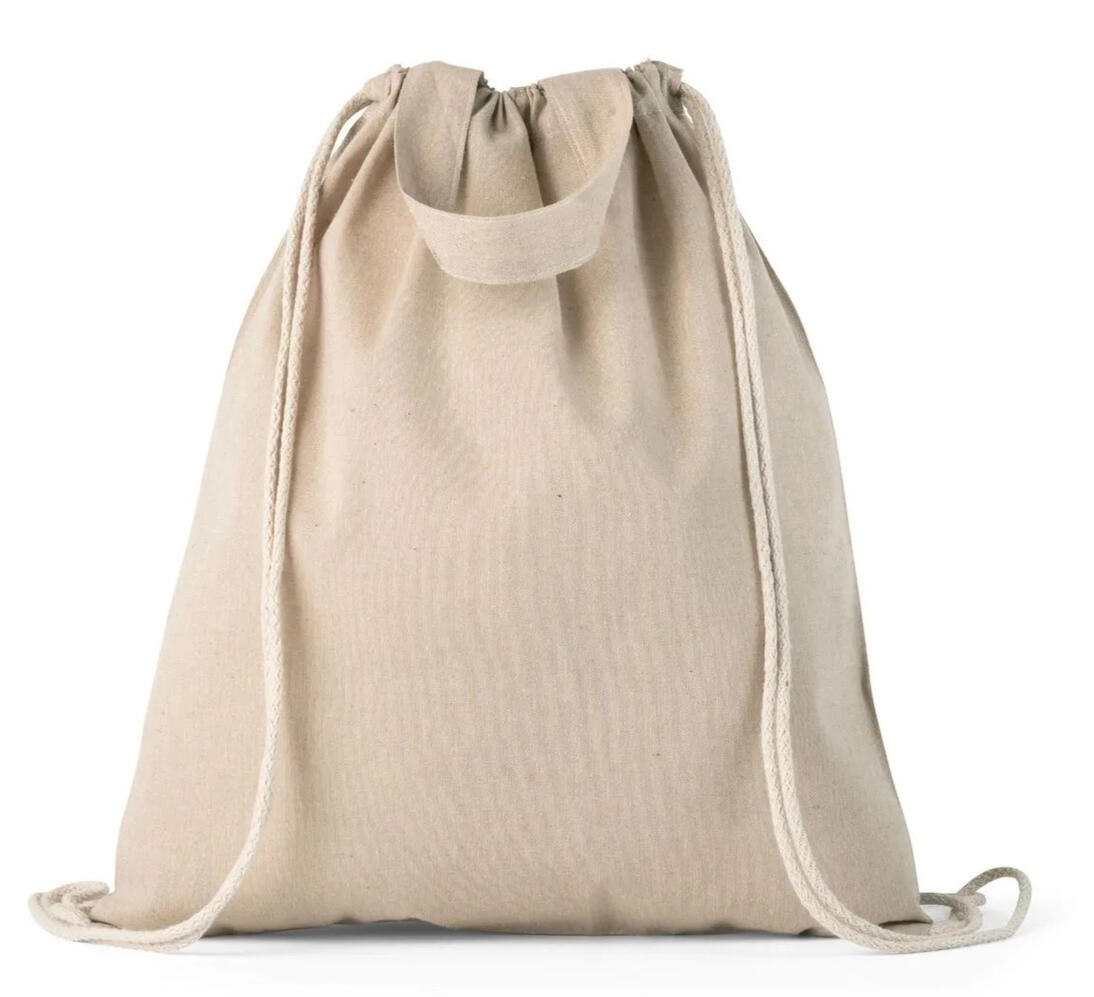 Sacola Tipo Mochila em Algodão Cru